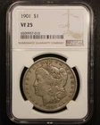 1901 Morgan Silver Dollar - $1 NGC VF25 - Tough Philadelphia Issue!