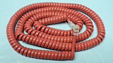 Red / Orange / Rust 25Ft Vintage Phone Long Handset Cord Wall Coil Curly 4P4C