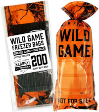 Wild Game Freezer Bags for Ground Meat or Venison, 1.5 LB Blaze Orange Camouflag