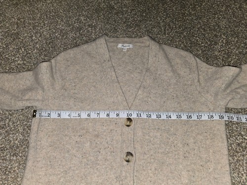 Madewell Women’s Button Front Beige Cardigan Sweater 100% Merino Wool Medium - Picture 7 of 8