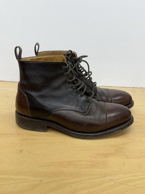 Taft The Rome Men's Size US 10 Brown Black Grain Leather Cap Toe Lace Up Boots
