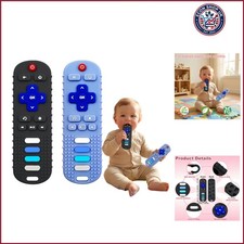 2Pcs Baby Teething Toys, BPA-Free Food Grade Silicone Baby Remote Control Tee...