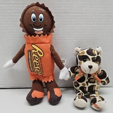 2 Reese's Peanut Butter Cup Plush 9.5" & 6" Hershey Parks Stuffed Animal Toy