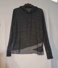 Athletic Works Heather Hoodie Top Womens L Kids XL Grey Marble Long Sleeve Thumb