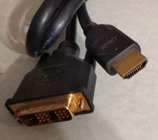 DVI-D SINGLE LINK MALE TO HDMI MALE 6 FOOT BLACK. DYNEX HIGH DEFINITION CABLE