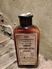 United Drug Co. Compressed Tablets Throat Mentholated antique apothecary bottles