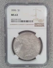 1896-P Morgan Silver Dollar NGC MS63 (029)