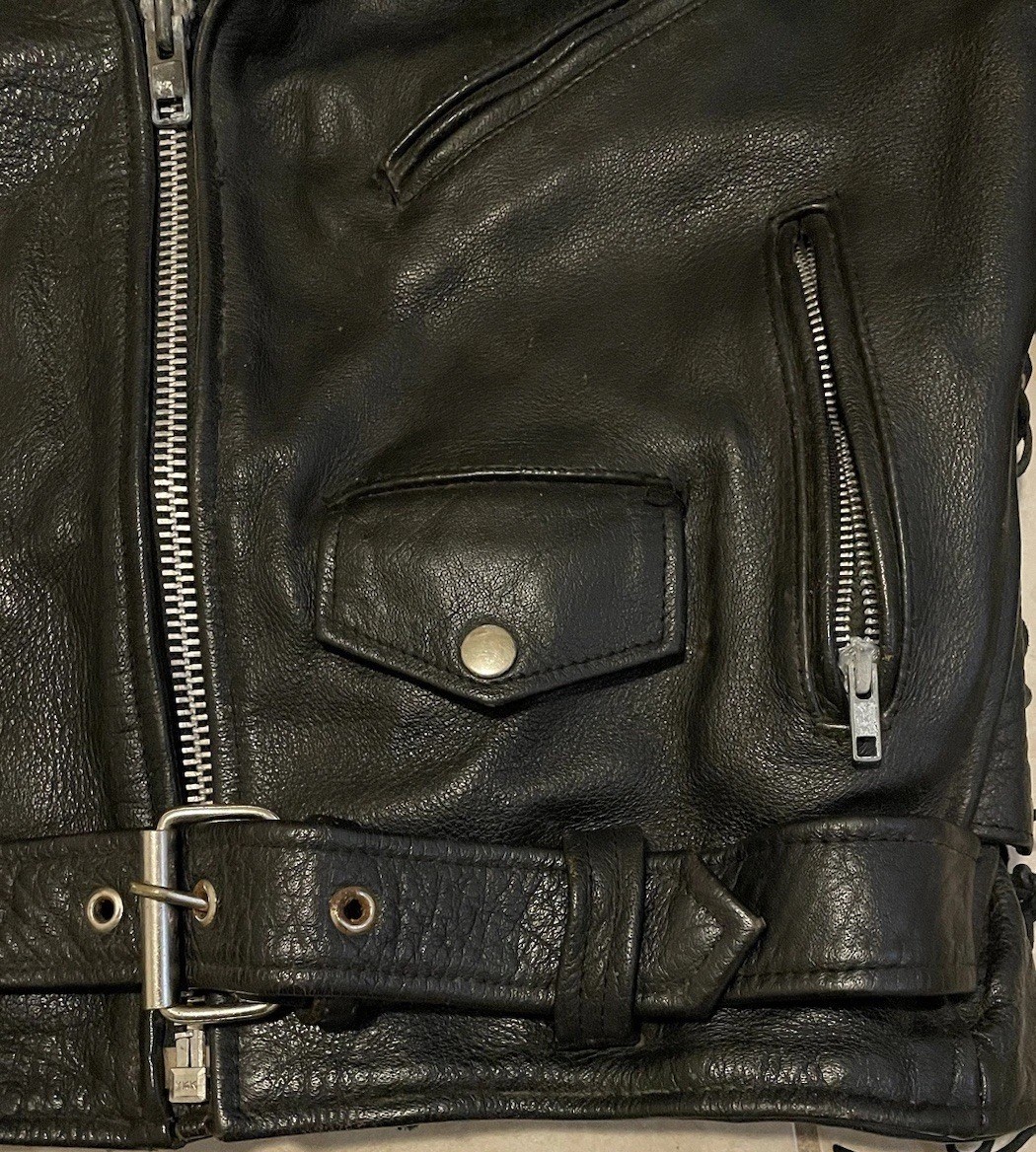 Vtg 70s 80s Leather Motorcycle Jacket 40 Biker Grunge Punk Rock