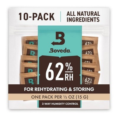 62% Two-Way Humidity Control Packs For Storing ½ oz   Size 4   10 Pack