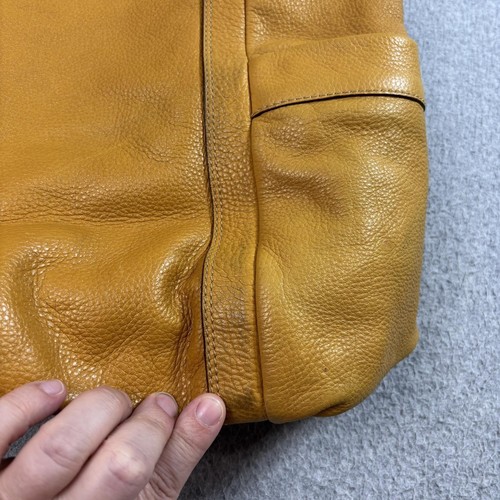 Presa Leder Messenger Bag Damen senfgelb Hobo Handtasche Reißverschluss oben groß Boho - Bild 12 von 19