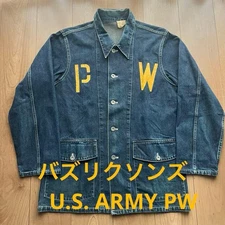 BUZZ RICKSON'S U.S. ARMY PW Denim Working Jacket Size 38 Faded #EL ACA