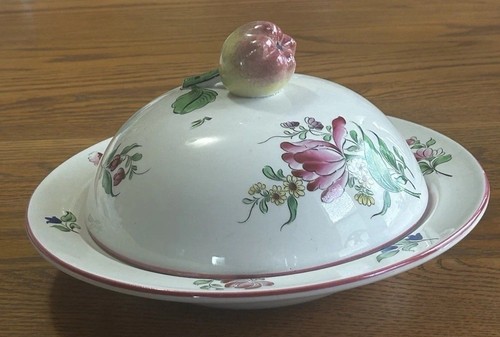 KELLER GUERIN LUNEVILLE OLD STRASBOURG FRANCE DOMED CHEESE DEMI PORCELAIN RARE - Picture 16 of 20
