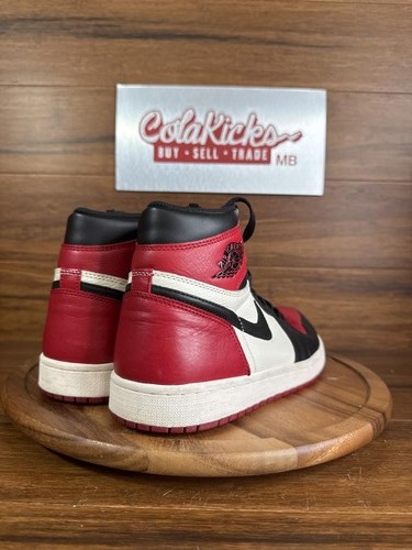 Taglia 10,5M/12W - Jordan 1 Retro High Bred Toe 555088-610 Usato - Foto 4 di 5