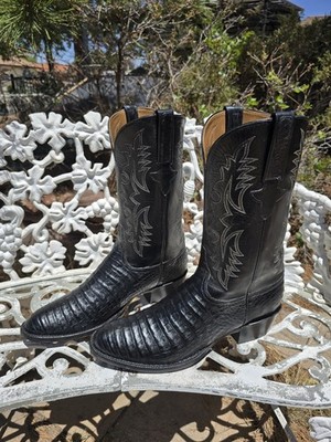 12D LUCCHESE CLASSICS    ULTRA BELLY CROCODILE VTG CUSTOM COWBOY WESTERN BOOTS
