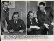1943 Press Photo Frank Leahy, Clark Shaughnessy, Harry Stuhldreher, Jim Harris