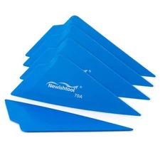  5-Pack Car Tint Tools Triangle Squeegee, 70A Hardness Blue Contour Blue-70a