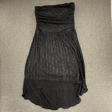 Express Strapless High & Low Dress Sequin Sparkly Black 2 Party Evening Dance