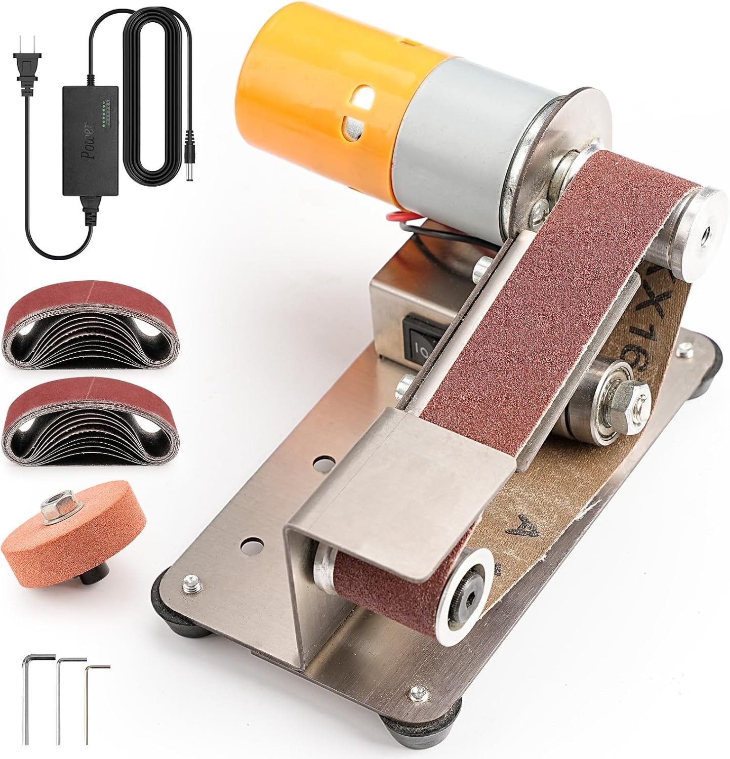 Electric Mini Belt-Sander Knife Sharpener,7 Speeds Portable Sanding Machine