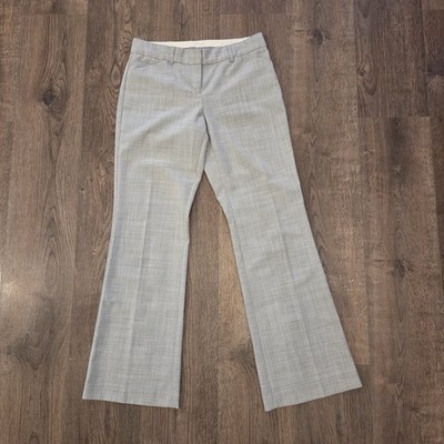 Express Women's Gray Plaid Dress Pants Bootcut Flat Front Business Workwear