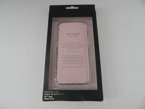 Kate Spade Protective Case for iPhone 13 Pro Black White Floral/Crystal/Clear - Picture 7 of 8