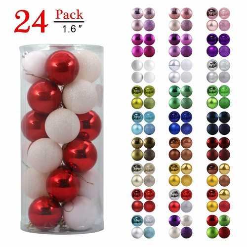 Christmas Hang Balls Xmas Tree Ornaments Hanging Ball Shatterproof 24 Pack New - Bild 212 von 343