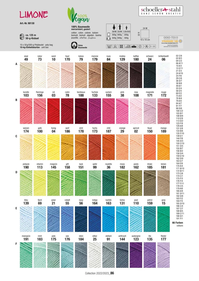 ABVERKAUF!!! Schoeller & Stahl Limone 50g 100% Baumwolle Stricken Häckeln Wolle