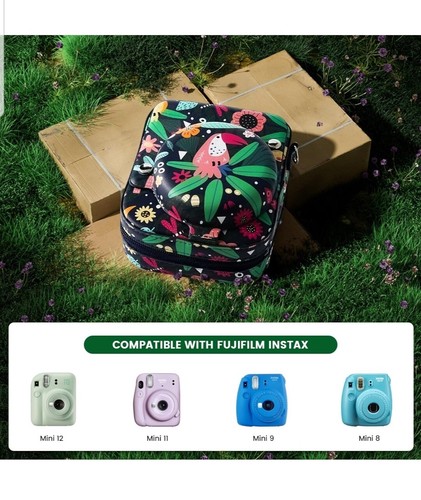 Borsa protettiva compatibile con Fujifilm Instax Mini 11/9/8, custodia in pelle PU - Foto 6 di 6