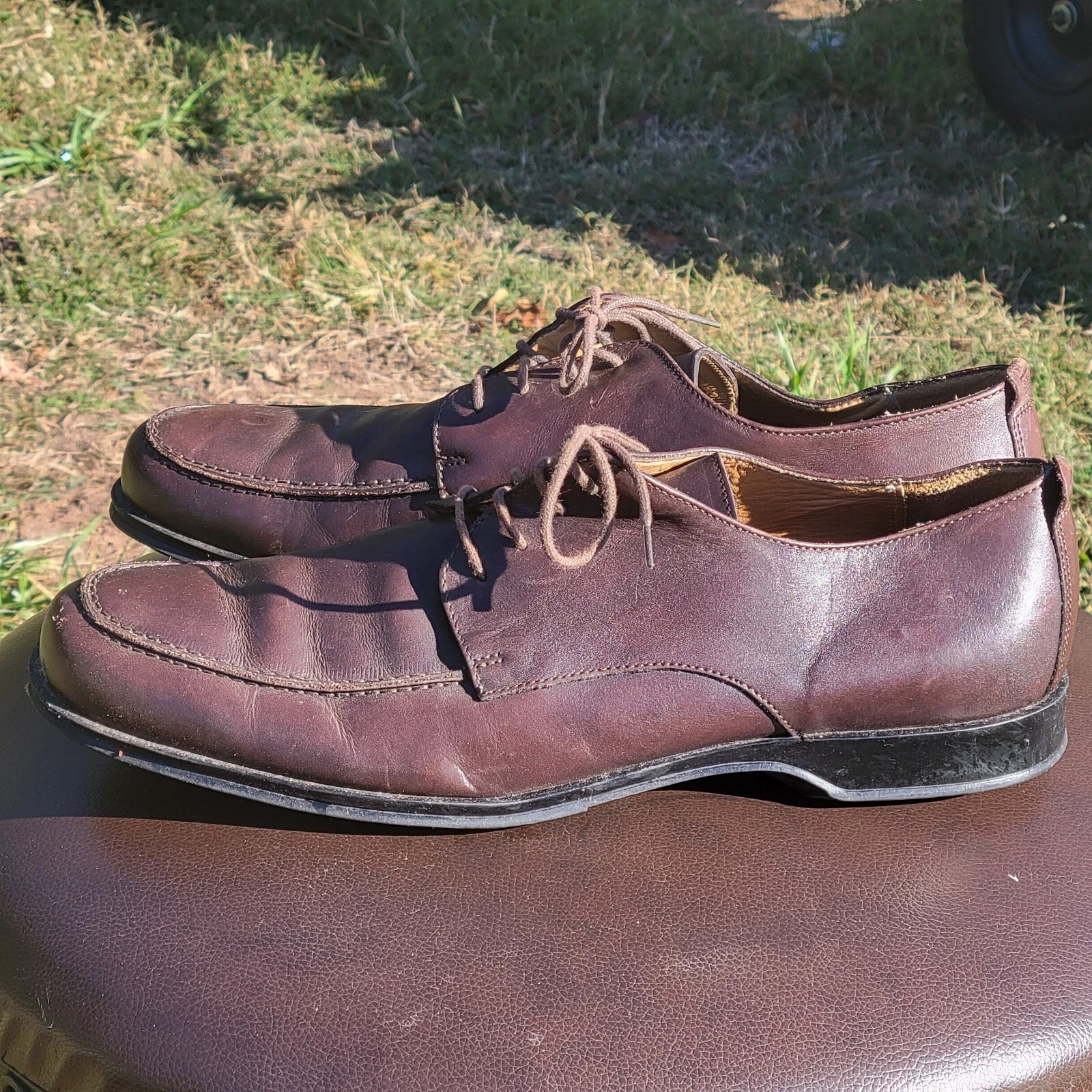 Scarpe Coach uomo taglia 9 5 pelle marrone eleganti oxfords comfort Carleton