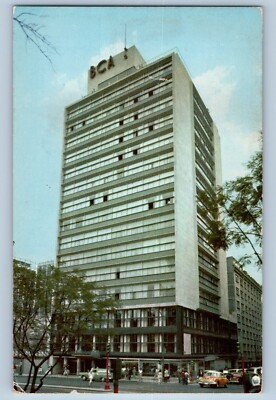 1960 Mexico Postcard View Hotel Bamer Alameda Park City Exterior Building Street