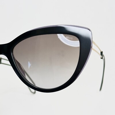 MIU MIU COLLECTION 12R Black Violet Gold Wire Cat Sunglasses