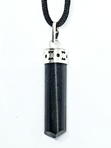 Black Tourmaline Pendant Necklace 3 Sided EMF Crystal Protection Stone Jewellery - Picture 6 of 9