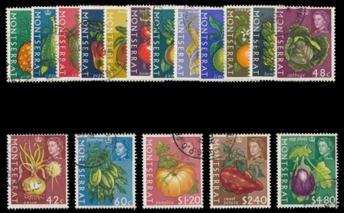 Montserrat 1965 QEII Definitives set completo VFU. SG 160-176. Sc 159-175. - Foto 1 di 1