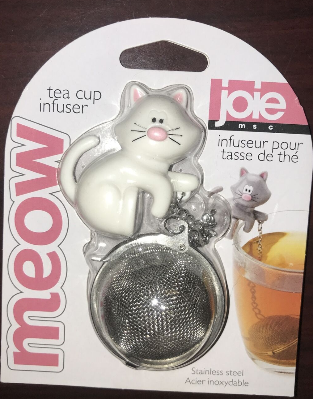 Joie+Meow+Black+Kitty+Cat+Tea+Cup+Infuser+Stainless+Steel+Loose+Tea
