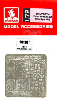 Brengun Models 1/72 MITSUBISHI TYPE 22 ZERO Fighter Photo Etch Update Set