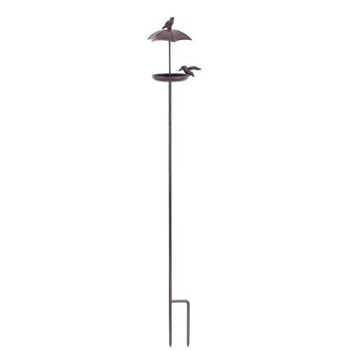 Vogeltränke Gusseisen Frostsicher Metall Stab Vogel Tränke Stehend Vogelbad 95cm - Bild 4 von 5