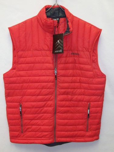Solaris Lightweight Quilted Puffer Vest $99 Red Orange Blue Zippered Pockets NWT - Picture 17 of 17
