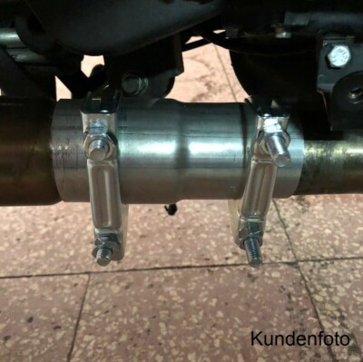 Auspuff Reduzierstück Edelstahl - 55-65mm Mit Schellen