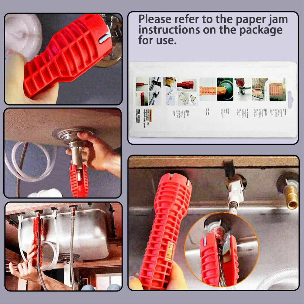 Multi-Tool Faucet & Sink Installer Pipe Wrench for Plumbers and DIY Home Kitchen Repairs