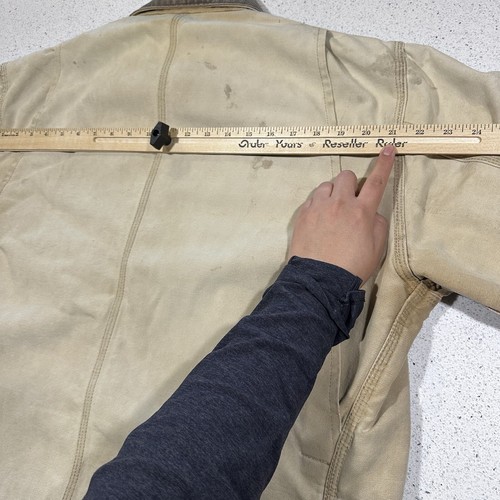 Vintage Carhartt Jacket Mens XL Barn Chore Work Tan Distressed Canvas Grunge - Picture 20 of 24