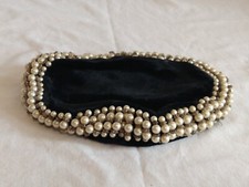 Clover Lane 1950's Pearl and Black Velvet Women's Fascinator Hat