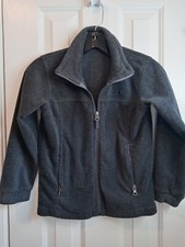Columbia Jacket Child s Coat Size L Dark Gray Fleece Zip-up Mock Neck EUC Warm