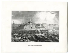 Antique Print-OOSTER OUDE HOOFDPOORT-ROTTERDAM-Cloet-1825