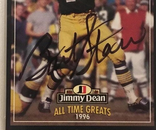 1996 Jimmy Dean HOF Bart Starr Signed Football Card PSA/DNA Certified Packers - Picture 2 of 3