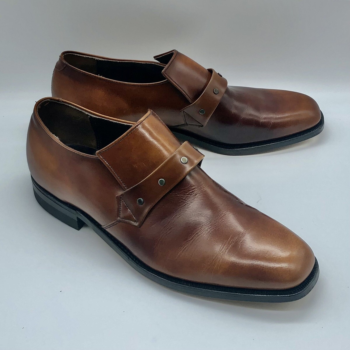 UNWORN 1970s | NUNN BUSH 9D BROWN STUDDED PENNY LOAFER  display picture 2