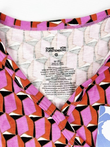 Diane Von Furstenburg x Target Pink Geometric Wrap Dress Size 8 Girl DVF Pocket - Picture 4 of 9