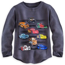 Disney Store Cars Lightning McQueen Boy Long Sleeve Thermal T Shirt Size 5/6