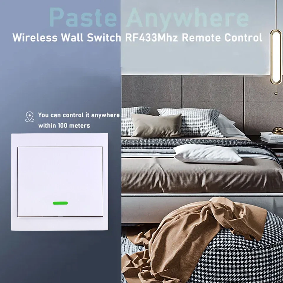 433Mhz 10A Funk Lichtschalter Empfänge An Aus Taster Funkschalter Wandschalter - Bild 3 von 4
