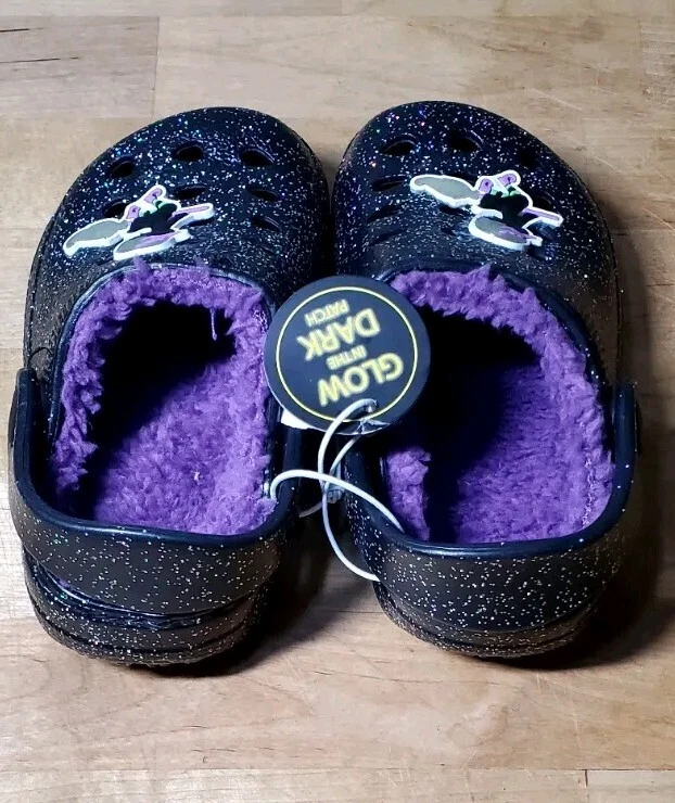 Tamancos femininos glitter pele sintética brilho no escuro tamanho pequeno 4/5 - Imagem 3 de 4