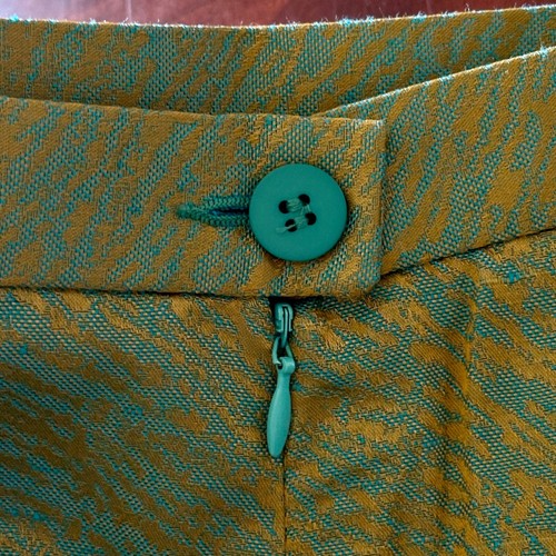 Emmanuelle Khanh Pencil Skirt Gold Turquoise Women's Size FR 38 US Size Small - Picture 4 of 9