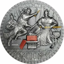 2022 Niue Famous Assassinations Jing Ke 2 oz Silver Antiqued Coin Mintage of 500